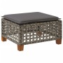 Garden stool and gray synthetic rattan cushion 63.5x56x32 cm by , Outdoor ottomans - Ref: Foro24-365933, Price: 70,79 €, Disc...