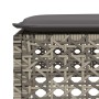 Garden stool and gray synthetic rattan cushion 63.5x56x32 cm by , Outdoor ottomans - Ref: Foro24-365933, Price: 70,79 €, Disc...