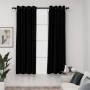 Blackout curtains with linen look eyelets 2 pcs black 140x175 cm by vidaXL, Curtains and curtains - Ref: Foro24-321152, Price...