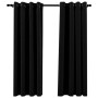 Blackout curtains with linen look eyelets 2 pcs black 140x175 cm by vidaXL, Curtains and curtains - Ref: Foro24-321152, Price...