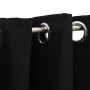 Blackout curtains with linen look eyelets 2 pcs black 140x175 cm by vidaXL, Curtains and curtains - Ref: Foro24-321152, Price...