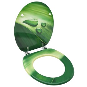 Toilet seat with lid MDF green water drop design by vidaXL, Toilet and bidet seats - Ref: Foro24-146908, Price: 39,99 €, Disc...