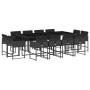 Garden dining set with 13-piece black synthetic rattan cushions. by , Garden sets - Ref: Foro24-3278166, Price: 966,38 €, Dis...