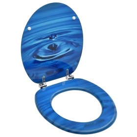 Toilet seat and blue MDF lid with water drop design by vidaXL, Toilet and bidet seats - Ref: Foro24-146906, Price: 40,27 €, D...