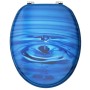 Toilet seat and blue MDF lid with water drop design by vidaXL, Toilet and bidet seats - Ref: Foro24-146906, Price: 39,30 €, D...