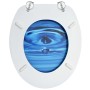 Toilet seat and blue MDF lid with water drop design by vidaXL, Toilet and bidet seats - Ref: Foro24-146906, Price: 39,30 €, D...