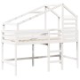 High bed with ladder and ceiling solid white pine wood 90x200 cm by , Beds and slatted bases - Ref: Foro24-3281989, Price: 26...