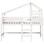 High bed with ladder and ceiling solid white pine wood 90x200 cm by , Beds and slatted bases - Ref: Foro24-3281989, Price: 26...