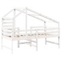 High bed with ladder and ceiling solid white pine wood 90x200 cm by , Beds and slatted bases - Ref: Foro24-3281989, Price: 26...