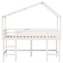 High bed with ladder and ceiling solid white pine wood 80x200 cm by , Beds and slatted bases - Ref: Foro24-3282073, Price: 21...