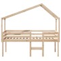 High bed with solid pine wood roof 90x200 cm by , Beds and slatted bases - Ref: Foro24-3282052, Price: 230,31 €, Discount: %