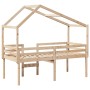 High bed with solid pine wood roof 90x200 cm by , Beds and slatted bases - Ref: Foro24-3282052, Price: 230,31 €, Discount: %