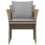 Garden armchair with beige synthetic rattan footrest by , Garden sets - Ref: Foro24-368619, Price: 121,87 €, Discount: %