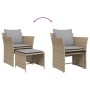 Garden armchair with beige synthetic rattan footrest by , Garden sets - Ref: Foro24-368619, Price: 121,87 €, Discount: %