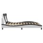 Estructura de cama con cabecero cuero sintético blanco y negro de , Camas y somieres - Ref: Foro24-3208116, Precio: 229,03 €,...