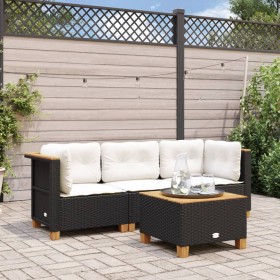 3-seater garden sofa with black synthetic rattan cushions by , Outdoor sofas - Ref: Foro24-365917, Price: 249,33 €, Discount: %