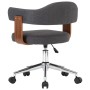 Bentwood and Gray Fabric Swivel Office Chair by vidaXL, Office chairs - Ref: Foro24-3054840, Price: 134,87 €, Discount: %