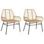 Garden armchairs 2 units brown synthetic rattan by , Garden chairs - Ref: Foro24-369092, Price: 117,42 €, Discount: %