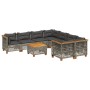 Set de muebles de jardín 9 pzas y cojines ratán sintético gris de , Conjuntos de jardín - Ref: Foro24-3261777, Precio: 738,80...