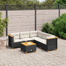 6-piece garden sofa set and black synthetic rattan cushions by , Garden sets - Ref: Foro24-3261827, Price: 461,40 €, Discount: %