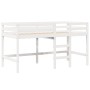 Cama alta escalera y techo madera maciza pino blanca 90x190 cm de , Camas y somieres - Ref: Foro24-3282069, Precio: 262,72 €,...