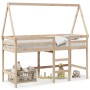 Loft bed with ladder and solid pine wood ceiling 80x200 cm by , Beds and slatted bases - Ref: Foro24-3282106, Price: 169,04 €...