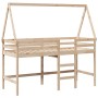 Loft bed with ladder and solid pine wood ceiling 80x200 cm by , Beds and slatted bases - Ref: Foro24-3282106, Price: 169,04 €...