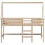 Loft bed with ladder and solid pine wood ceiling 80x200 cm by , Beds and slatted bases - Ref: Foro24-3282106, Price: 169,04 €...