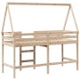 Loft bed with ladder and solid pine wood ceiling 80x200 cm by , Beds and slatted bases - Ref: Foro24-3282106, Price: 169,04 €...