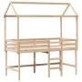 Loft bed with ladder and solid pine wood ceiling 80x200 cm by , Beds and slatted bases - Ref: Foro24-3282146, Price: 214,79 €...