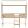 Loft bed with ladder and solid pine wood ceiling 80x200 cm by , Beds and slatted bases - Ref: Foro24-3282146, Price: 214,79 €...