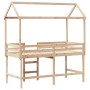 Loft bed with ladder and solid pine wood ceiling 80x200 cm by , Beds and slatted bases - Ref: Foro24-3282146, Price: 214,79 €...