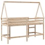 Loft bed with ladder and solid pine wood ceiling 80x200 cm by , Beds and slatted bases - Ref: Foro24-3282112, Price: 181,46 €...