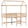 Loft bed with ladder and solid pine wood ceiling 90x200 cm by , Beds and slatted bases - Ref: Foro24-3282144, Price: 219,62 €...