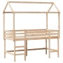 Loft bed with ladder and solid pine wood ceiling 90x200 cm by , Beds and slatted bases - Ref: Foro24-3282150, Price: 245,98 €...