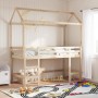 Loft bed with ladder and solid pine wood ceiling 90x200 cm by , Beds and slatted bases - Ref: Foro24-3282150, Price: 245,98 €...