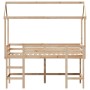 Loft bed with ladder and solid pine wood ceiling 90x200 cm by , Beds and slatted bases - Ref: Foro24-3282150, Price: 245,98 €...