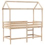 Loft bed with ladder and solid pine wood ceiling 90x200 cm by , Beds and slatted bases - Ref: Foro24-3282150, Price: 245,98 €...