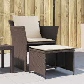 Brown synthetic rattan garden armchair with footrest by , Garden sets - Ref: Foro24-368617, Price: 121,99 €, Discount: %