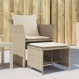 Garden armchair with footrest in beige synthetic rattan by , Garden sets - Ref: Foro24-368620, Price: 121,99 €, Discount: %