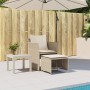 Garden armchair with footrest in beige synthetic rattan by , Garden sets - Ref: Foro24-368620, Price: 121,87 €, Discount: %