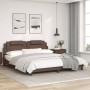 Brown synthetic leather headboard bed frame 180x200 cm by , Beds and slatted bases - Ref: Foro24-3208112, Price: 224,79 €, Di...