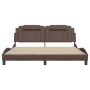 Estructura de cama cabecero cuero sintético marrón 180x200 cm de , Camas y somieres - Ref: Foro24-3208112, Precio: 226,77 €, ...