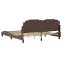 Estructura de cama cabecero cuero sintético marrón 180x200 cm de , Camas y somieres - Ref: Foro24-3208112, Precio: 226,77 €, ...