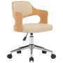 Silla de oficina giratoria madera curvada cuero sintético crema de vidaXL, Sillas de oficina - Ref: Foro24-3054850, Precio: 1...