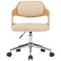 Swivel office chair curved wood cream synthetic leather by vidaXL, Office chairs - Ref: Foro24-3054850, Price: 135,58 €, Disc...