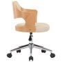 Swivel office chair curved wood cream synthetic leather by vidaXL, Office chairs - Ref: Foro24-3054850, Price: 135,58 €, Disc...