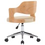 Swivel office chair curved wood cream synthetic leather by vidaXL, Office chairs - Ref: Foro24-3054850, Price: 135,58 €, Disc...