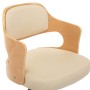 Silla de oficina giratoria madera curvada cuero sintético crema de vidaXL, Sillas de oficina - Ref: Foro24-3054850, Precio: 1...