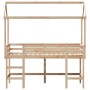 Loft bed with ladder and solid pine wood ceiling 90x190 cm by , Beds and slatted bases - Ref: Foro24-3282154, Price: 240,32 €...